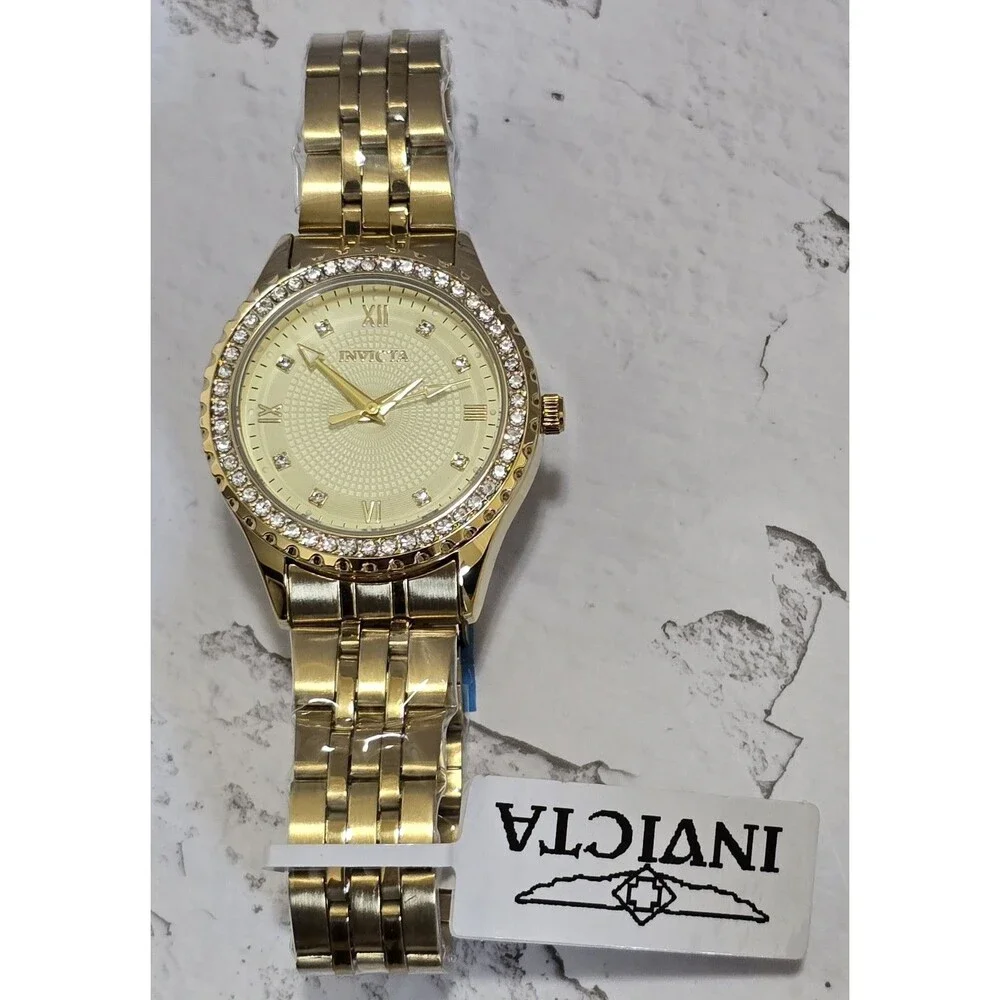 Invicta Wildflower Women's Watch 33mm Gemmed Gold 69231 Brand New